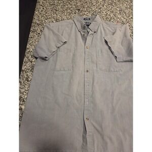 K.A.D. Clothing Co Mens Grey Micro Check Short Sleeve Button Down Shirt‎ Size M